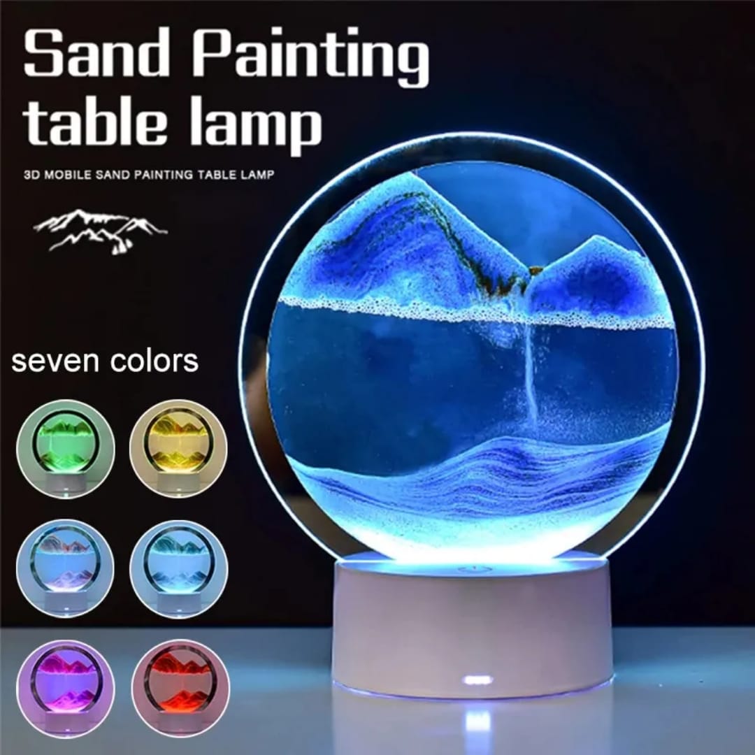 Dynamic Sand Art LED Table Lamp | 3D Moving Sand Picture Night Light Home Decor