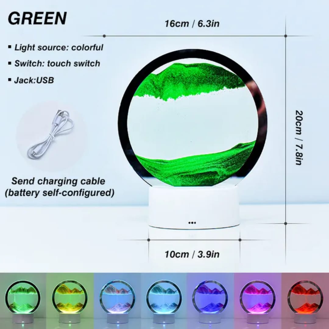 Dynamic Sand Art LED Table Lamp | 3D Moving Sand Picture Night Light Home Decor