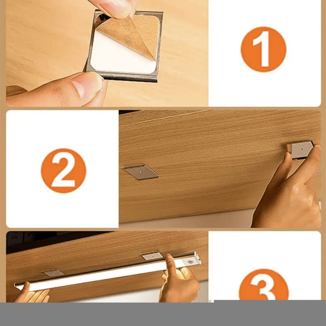 Smart Rechargeable LED Motion Sensor Cabinet Light | Aluminum Alloy Under Cabinet Lamp
