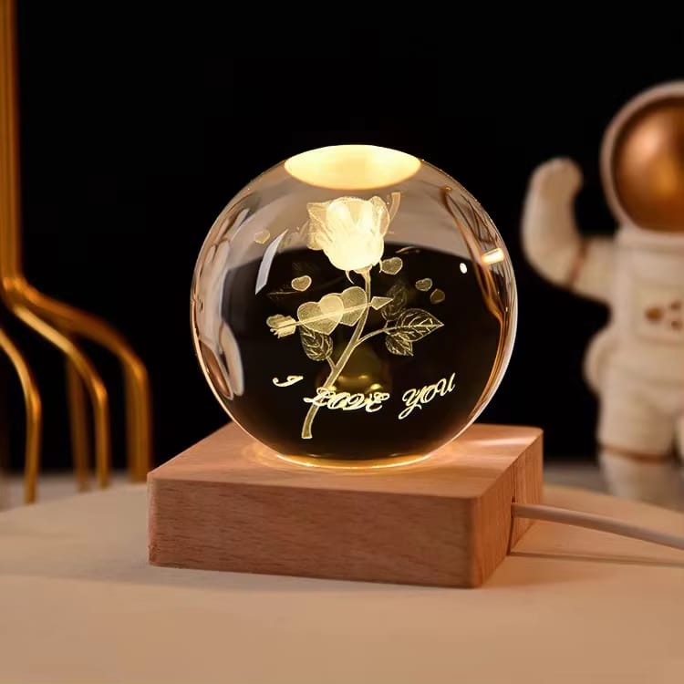 Love rose 3D night lamp