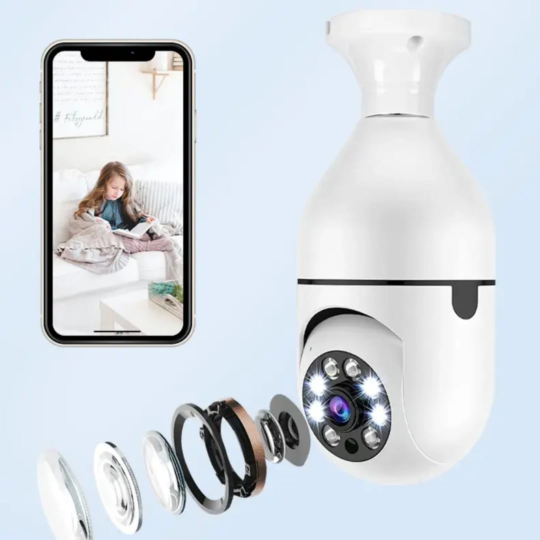 كاميرا مراقبة ذكية مزودة بمصباح LED | واي فاي، رؤية ليلية، اتصال قريب المدى (NFC)، تسجيل، عرض، مقاومة للعوامل الجوية