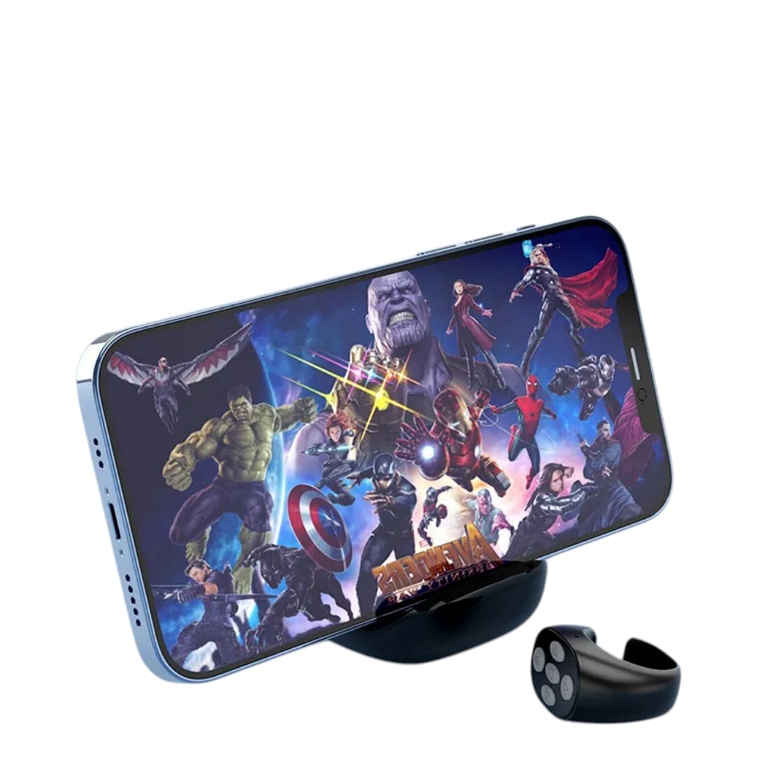 Bluetooth Remote Ring & Phone Holder Set – TikTok Video Recording, Selfie Shutter, App Navigation