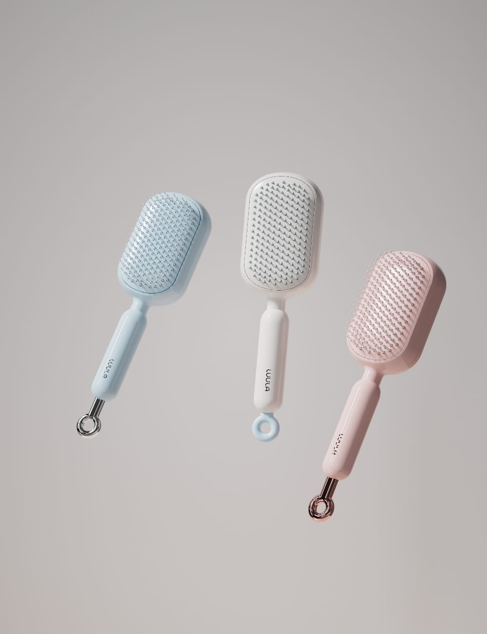 Retractable Self-Cleaning Hair Brush | Scalp Massager & One-Push Hair Remover