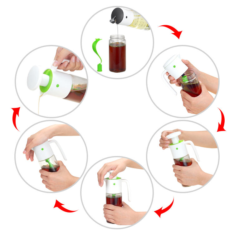 330ml Oil & Vinegar Salad Dressing Shaker | Fruit-Style Mixer Bottle with Plastic Lid