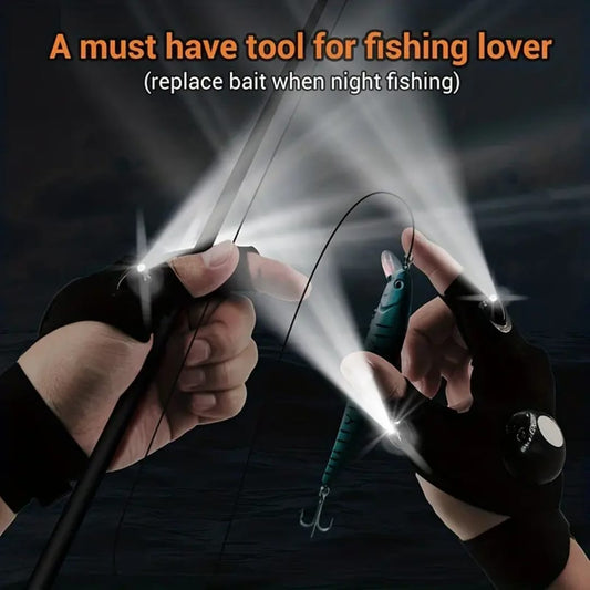 Rechargeable LED Flashlight Gloves | Hands-Free Light Gloves for Camping, Fishing & Gifts