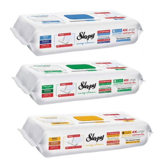 Sleepy Easy Clean Mop Wipes 4X Large – 8-Ply Extra Thick Disposable Floor Cleaning Cloths