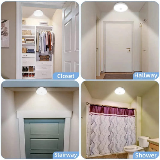 Rechargeable LED Motion Sensor Cabinet Light | Plug-In Night Light for Closet, Kitchen, Stairs