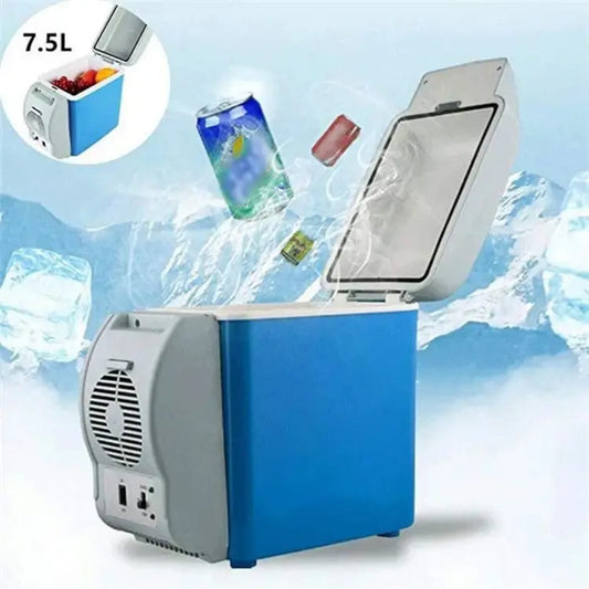 7.5L Portable Car Refrigerator Mini Fridge | 12V Mobile Freezer, Cooler & Warmer for Car, Truck, Camping, Travel