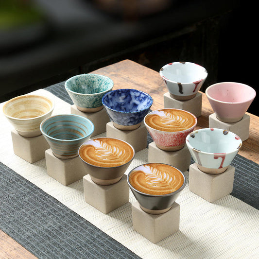 Aesthetic Ceramic Coffee Mug – Japanese Style Porcelain Tea Cup & Coffee Funnel Set