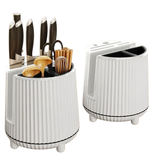 Rotating Kitchen Knife & Utensil Holder – Multifunctional Organizer