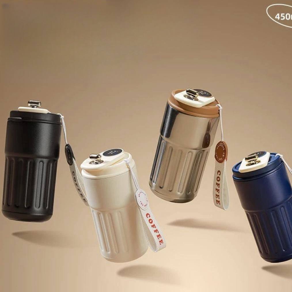 316 Stainless Steel Smart Vacuum Flask – LED Touch Temperature Display Thermos Bottle with Portable Strap